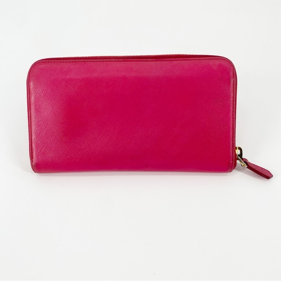 Prada Large Saffiano Leather Long Zippy Wallet Magenta Hot Pink - Picture 5 of 13